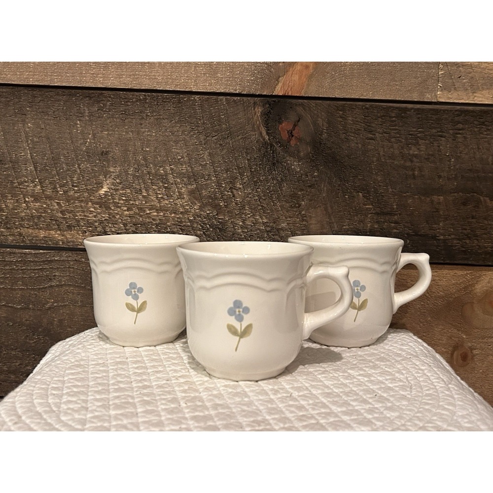 3 Pfaltzgraff Gazebo Garland Coffee Cups 3 1/8"‎ T